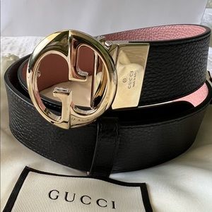 Authentic Gucci Belt Reversible Black/Pink